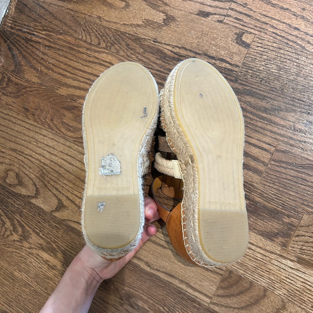 Tory Burch Leather and Woven Sandals - Picture 4 of 5